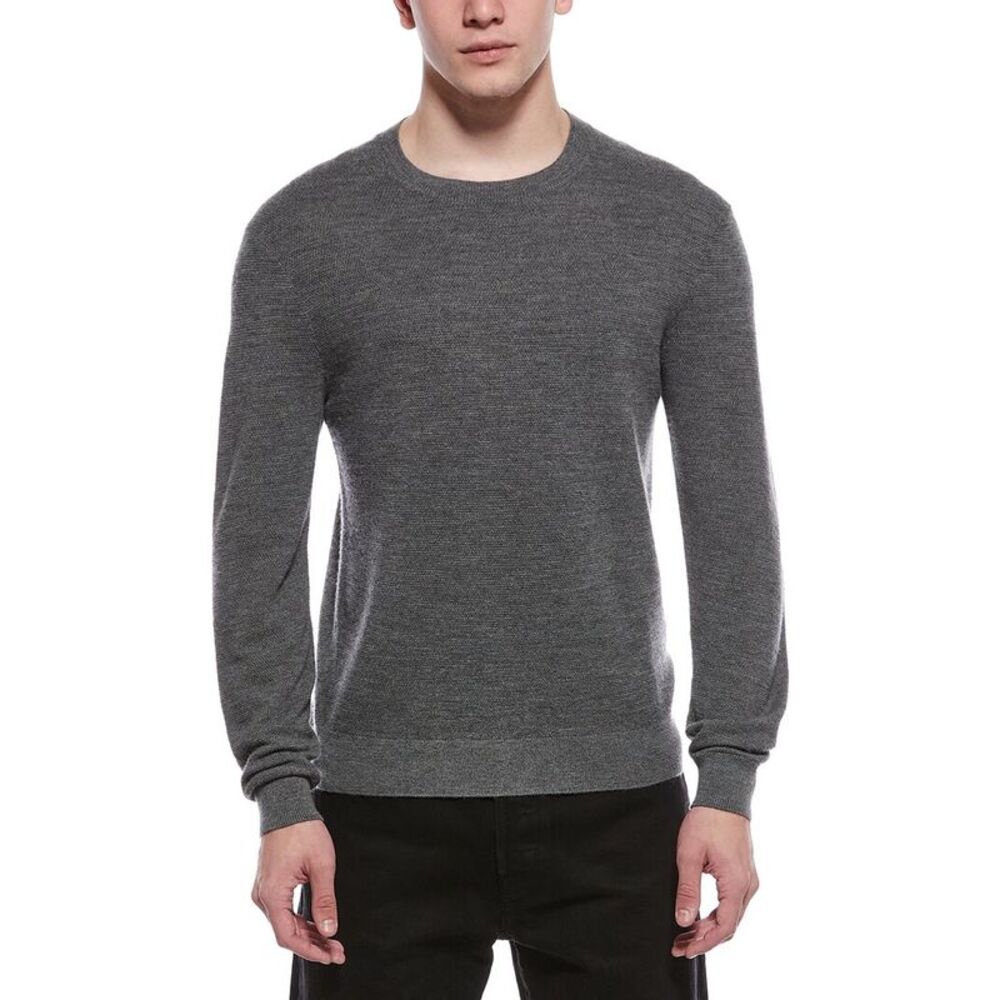 Theory Mens  100% Cashmere Crewneck Sweater, Gray